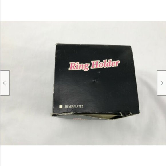 Vtg Silverplate Swan Ring Jewelry Holder with Box 3 1/2" Tall Encore Sales - Picture 3 of 9
